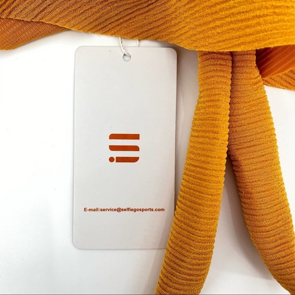 NEW Selfiego Orange Ruffle Bikini Swim Top - Picture 6 of 8